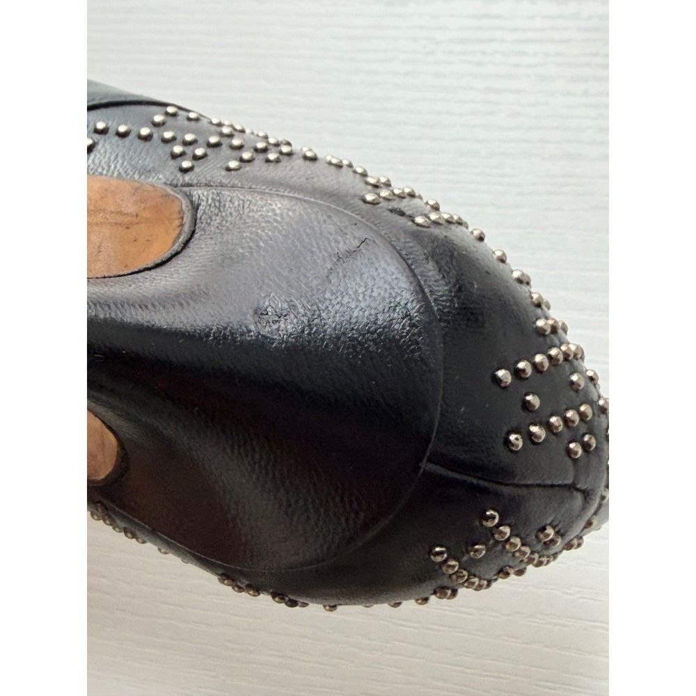 Christian Dior Black Leather Studded Pointed Toe Pumps Charm Heels Size 38 - Picture 12 of 16